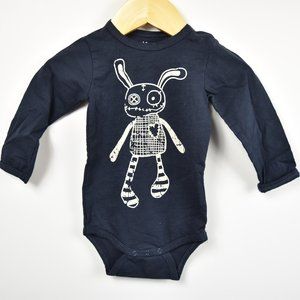 long sleeve navy graphic bodysuit